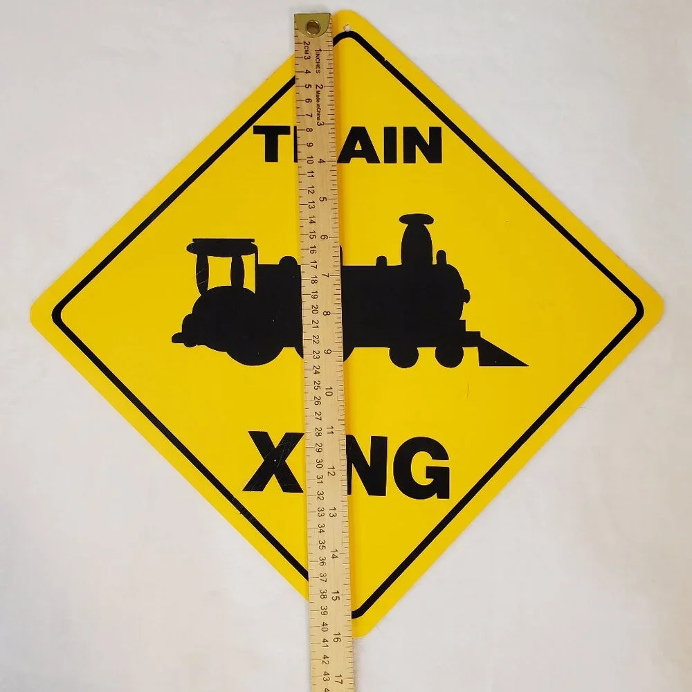 Train Crossing Sign TRAIN XING Kids Boys Room Wall Decor Train Party Decorations